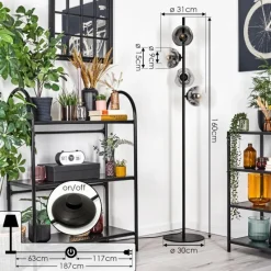 Suspension Verre Fumé-hofstein Ripoll Lampadaire Clair, Fumé, 4 lumières