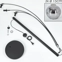 hofstein Ripoll Lampadaire Fumé, 3 lumières