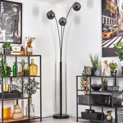 hofstein Ripoll Lampadaire Fumé, 3 lumières