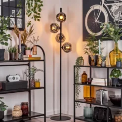 hofstein Ripoll Lampadaire Fumé, 4 lumières