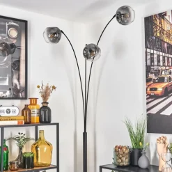 hofstein Ripoll Lampadaire Noir, 3 lumières