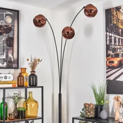 hofstein Ripoll Lampadaire Noir, 3 lumières