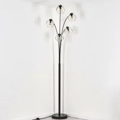 hofstein Ripoll Lampadaire Noir, 5 lumières