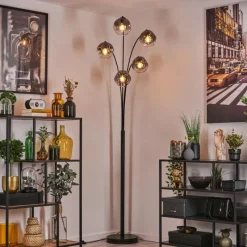 hofstein Ripoll Lampadaire Noir, 5 lumières