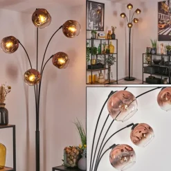 hofstein Ripoll Lampadaire Noir, 5 lumières