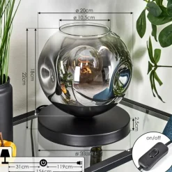 hofstein Ripoll Lampe à poser Chrome, Clair, 1 lumière