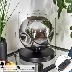 Suspension Verre Fumé-hofstein Ripoll Lampe à poser Fumé, 1 lumière