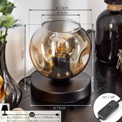 hofstein Ripoll Lampe à poser Noir, 1 lumière