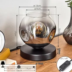 hofstein Ripoll Lampe à poser Noir, 1 lumière