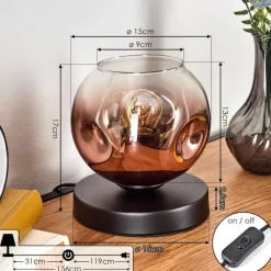 hofstein Ripoll Lampe à poser Noir, 1 lumière