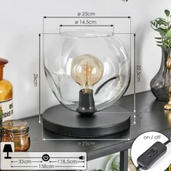 hofstein Ripoll Lampe à poser Noir, 1 lumière