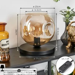 hofstein Ripoll Lampe à poser Noir, 1 lumière