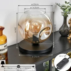 hofstein Ripoll Lampe à poser Noir, 1 lumière