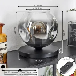 hofstein Ripoll Lampe à poser Noir, 1 lumière