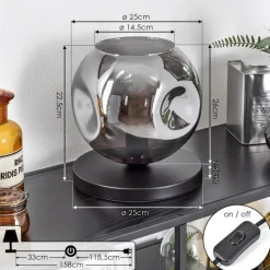 hofstein Ripoll Lampe à poser Noir, 1 lumière