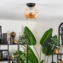 hofstein Ripoll Plafonnier Ambre, 1 lumière