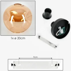 hofstein Ripoll Plafonnier Ambre, 1 lumière