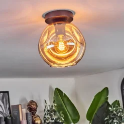 hofstein Ripoll Plafonnier Ambre, 1 lumière