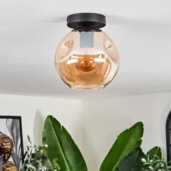 hofstein Ripoll Plafonnier Ambre, 1 lumière