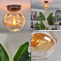 hofstein Ripoll Plafonnier Ambre, Clair, 1 lumière