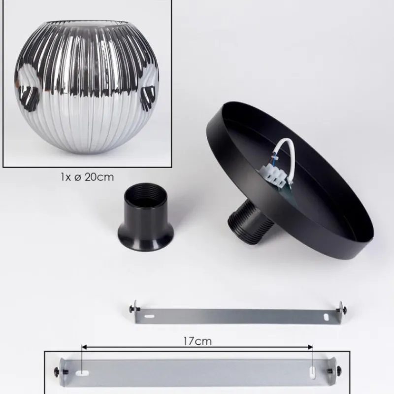 hofstein Ripoll Plafonnier, Boule lumineuse Fumé, 1 lumière