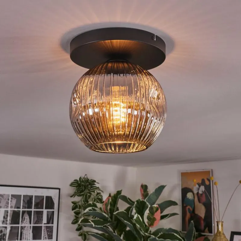 hofstein Ripoll Plafonnier, Boule lumineuse Fumé, 1 lumière
