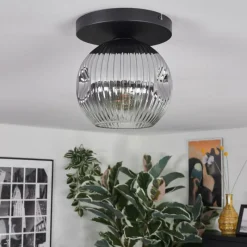 hofstein Ripoll Plafonnier, Boule lumineuse Clair, Fumé, 1 lumière