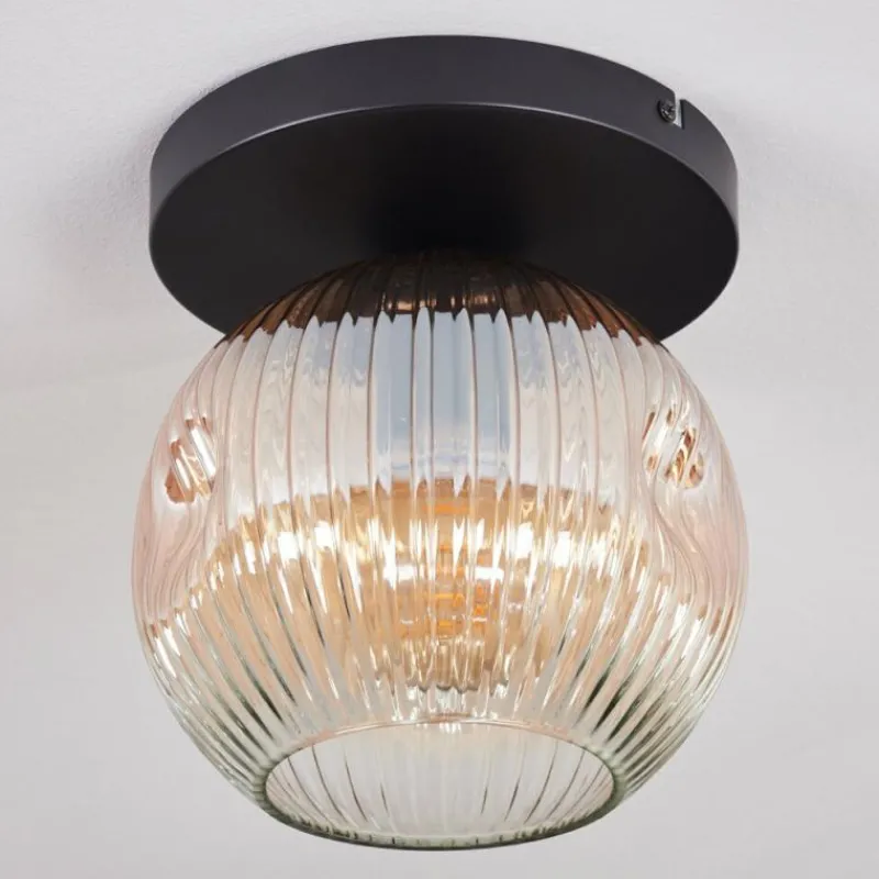hofstein Ripoll Plafonnier, Boule lumineuse Ambre, Clair, 1 lumière