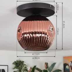 Lampes À Boules-hofstein Ripoll Plafonnier, Boule lumineuse Cuivré, 1 lumière