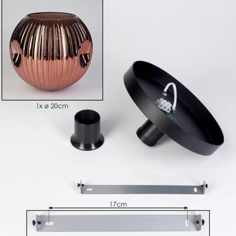 Lampes À Boules-hofstein Ripoll Plafonnier, Boule lumineuse Cuivré, 1 lumière