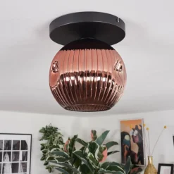 Lampes À Boules-hofstein Ripoll Plafonnier, Boule lumineuse Cuivré, 1 lumière