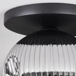 hofstein Ripoll Plafonnier, Boule lumineuse Chrome, Fumé, 1 lumière