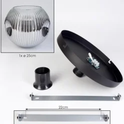 hofstein Ripoll Plafonnier, Boule lumineuse Chrome, Clair, Fumé, 1 lumière