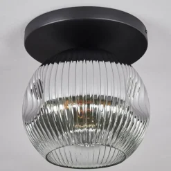 hofstein Ripoll Plafonnier, Boule lumineuse Chrome, Clair, Fumé, 1 lumière