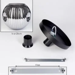 hofstein Ripoll Plafonnier, Boule lumineuse Chrome, Fumé, 1 lumière