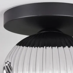 hofstein Ripoll Plafonnier, Boule lumineuse Chrome, Fumé, 1 lumière