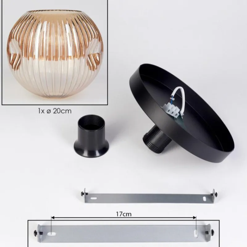 hofstein Ripoll Plafonnier, Boule lumineuse Ambre, 1 lumière