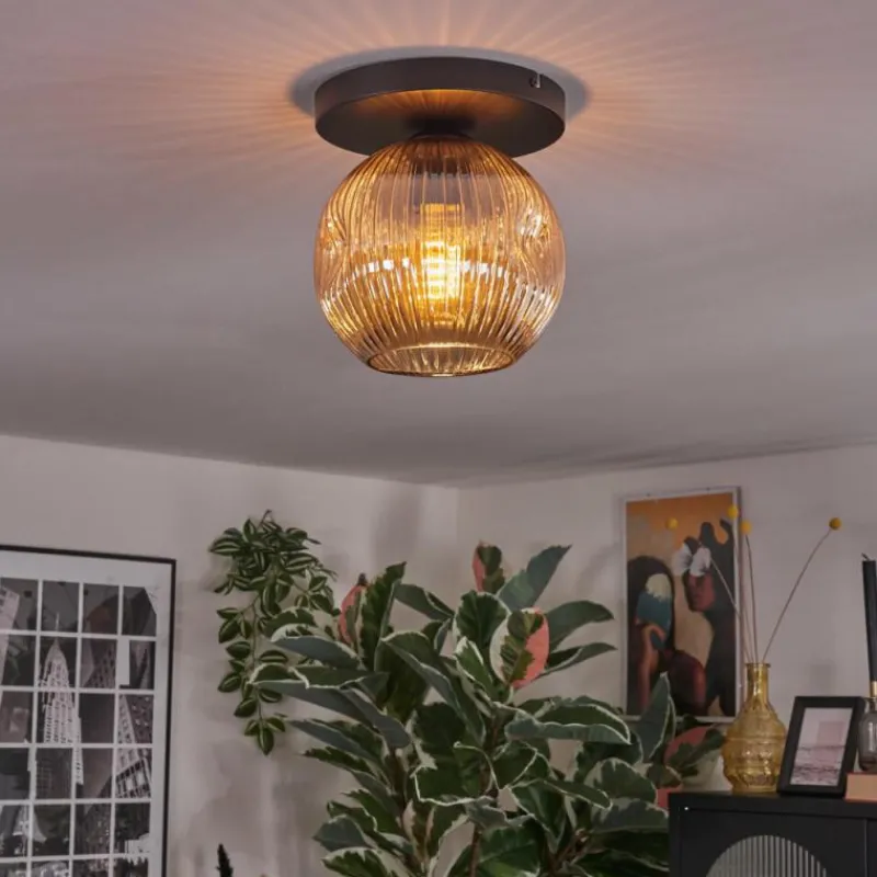 hofstein Ripoll Plafonnier, Boule lumineuse Ambre, 1 lumière