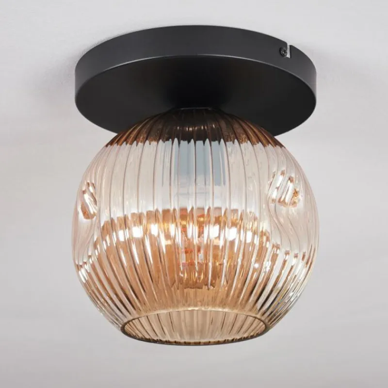 hofstein Ripoll Plafonnier, Boule lumineuse Ambre, 1 lumière