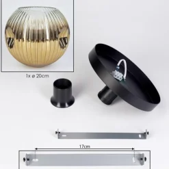 Lampes Dorées-hofstein Ripoll Plafonnier, Boule lumineuse Or, Clair, 1 lumière