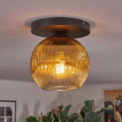 Lampes Dorées-hofstein Ripoll Plafonnier, Boule lumineuse Or, Clair, 1 lumière