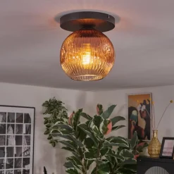 hofstein Ripoll Plafonnier, Boule lumineuse Clair, Cuivré, 1 lumière