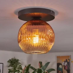 hofstein Ripoll Plafonnier, Boule lumineuse Clair, Cuivré, 1 lumière