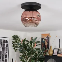 hofstein Ripoll Plafonnier, Boule lumineuse Clair, Cuivré, 1 lumière