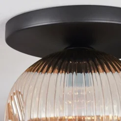 hofstein Ripoll Plafonnier, Boule lumineuse Ambre, 1 lumière