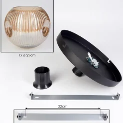 hofstein Ripoll Plafonnier, Boule lumineuse Ambre, 1 lumière