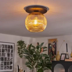 hofstein Ripoll Plafonnier, Boule lumineuse Ambre, 1 lumière