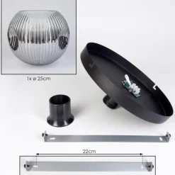 hofstein Ripoll Plafonnier, Boule lumineuse Fumé, 1 lumière