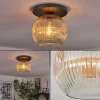 hofstein Ripoll Plafonnier, Boule lumineuse Ambre, Clair, 1 lumière