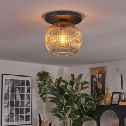 hofstein Ripoll Plafonnier, Boule lumineuse Ambre, Clair, 1 lumière